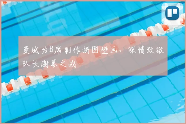 曼城为B席制作拼图壁画,深情致敬队长谢幕之战